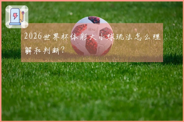 2026世界杯体彩大小球玩法怎么理解和判断？